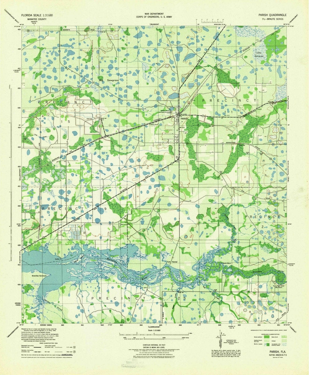 1944 Parish, FL - Florida - USGS Topographic Map