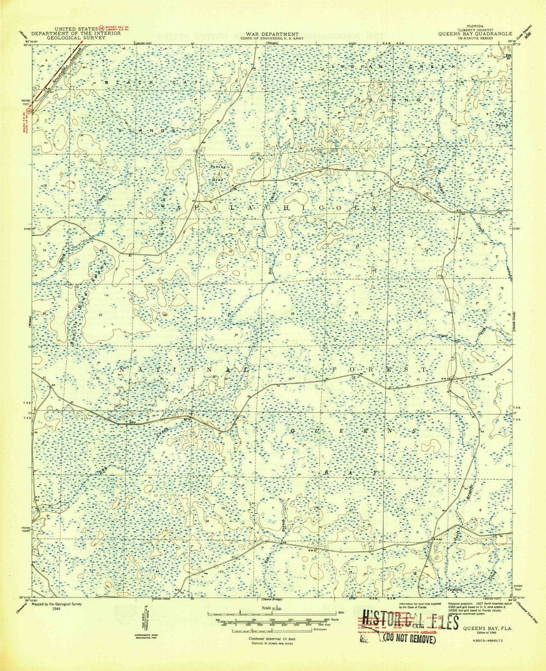 1946 Queens Bay, FL - Florida - USGS Topographic Map