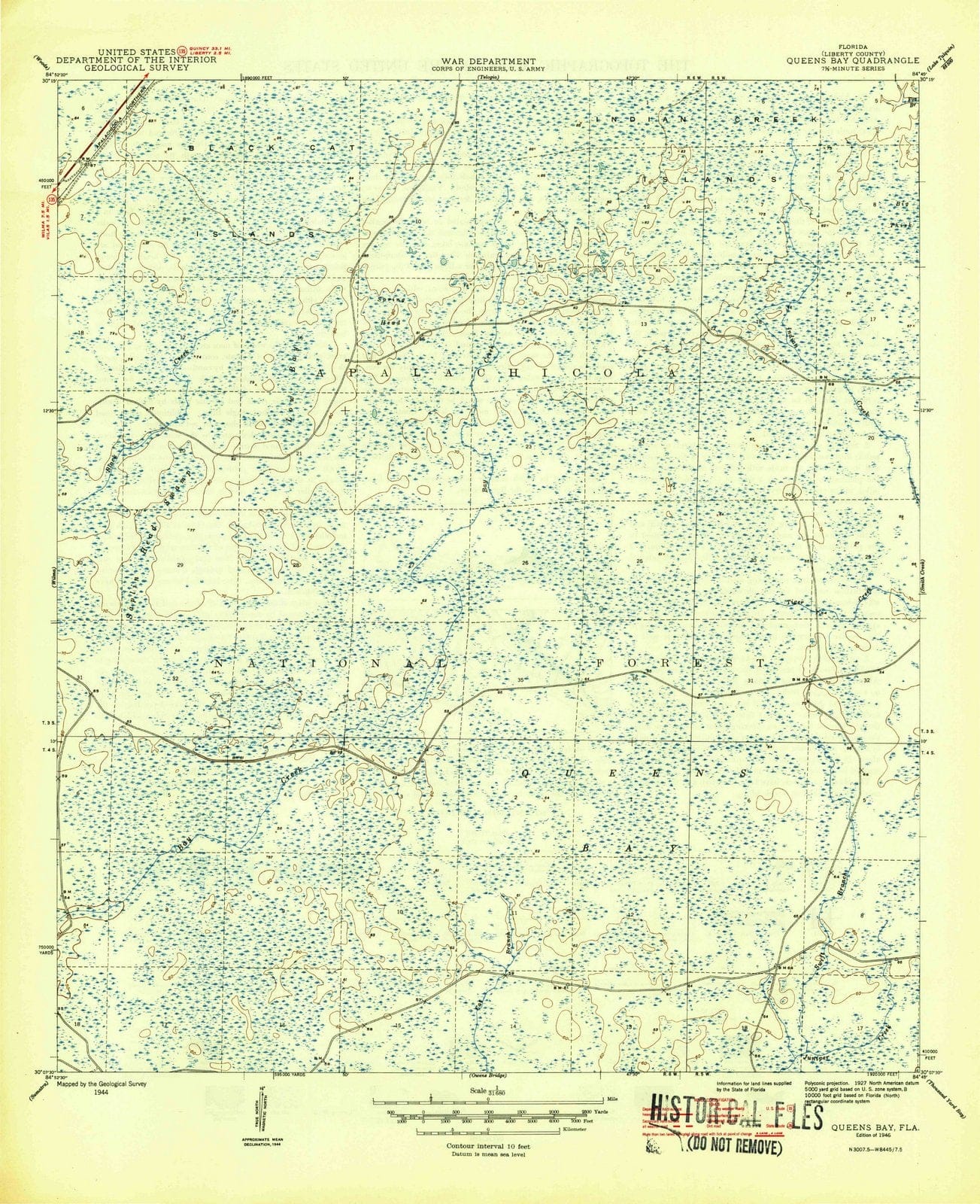 1946 Queens Bay, FL - Florida - USGS Topographic Map