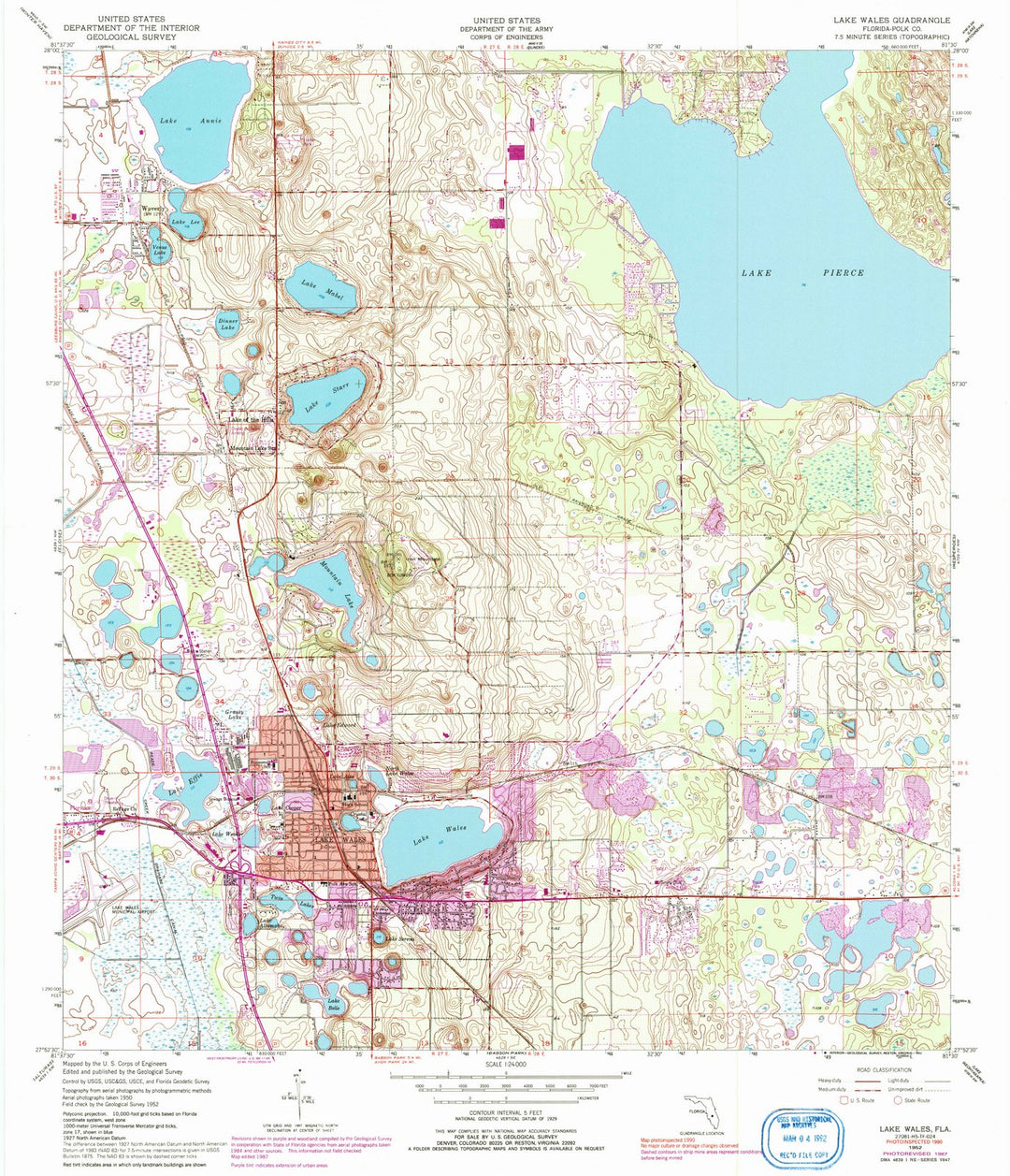 1952 Lake Wales, FL - Florida - USGS Topographic Map