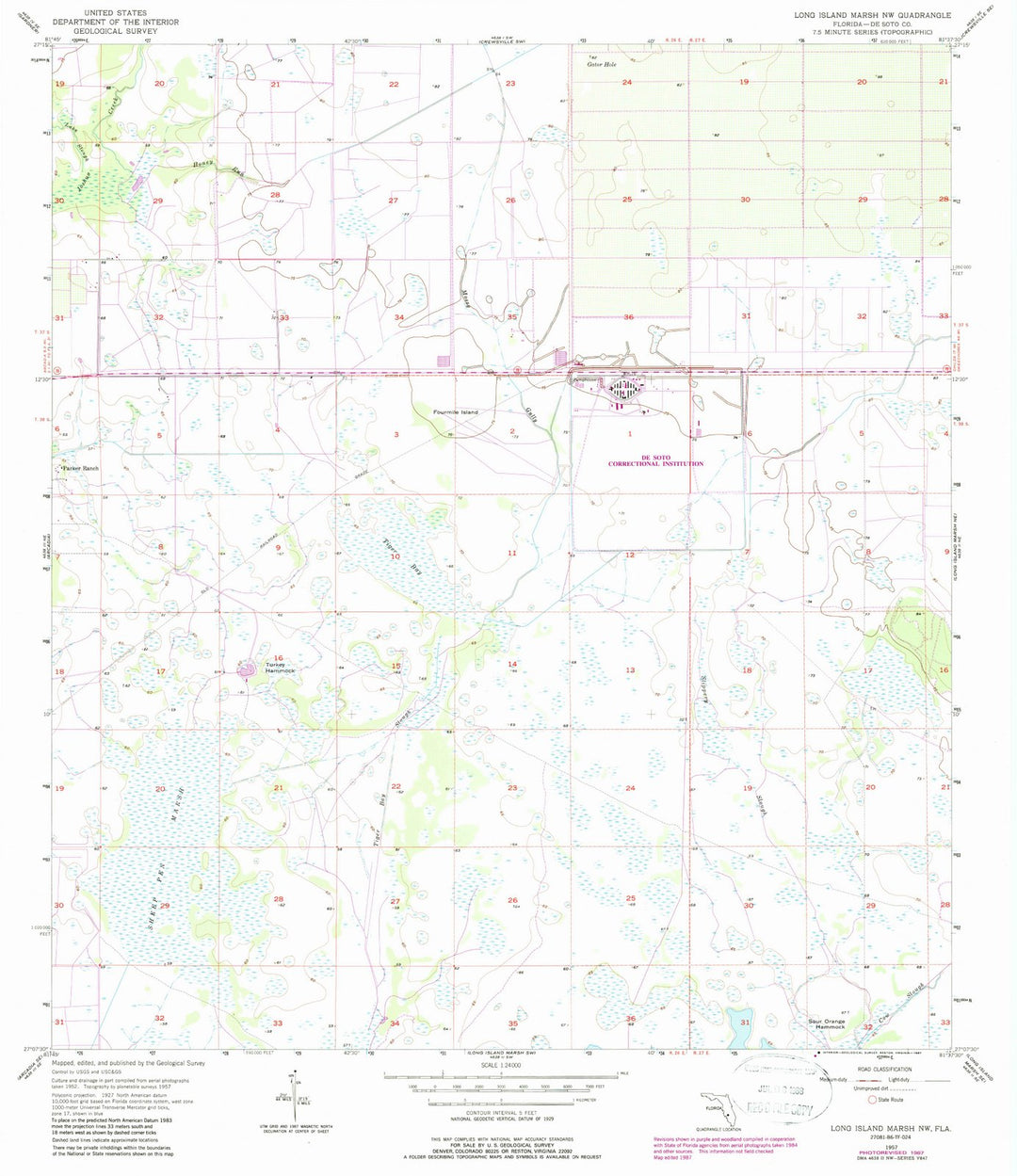 1957 Long Island Marsh, FL - Florida - USGS Topographic Map v2