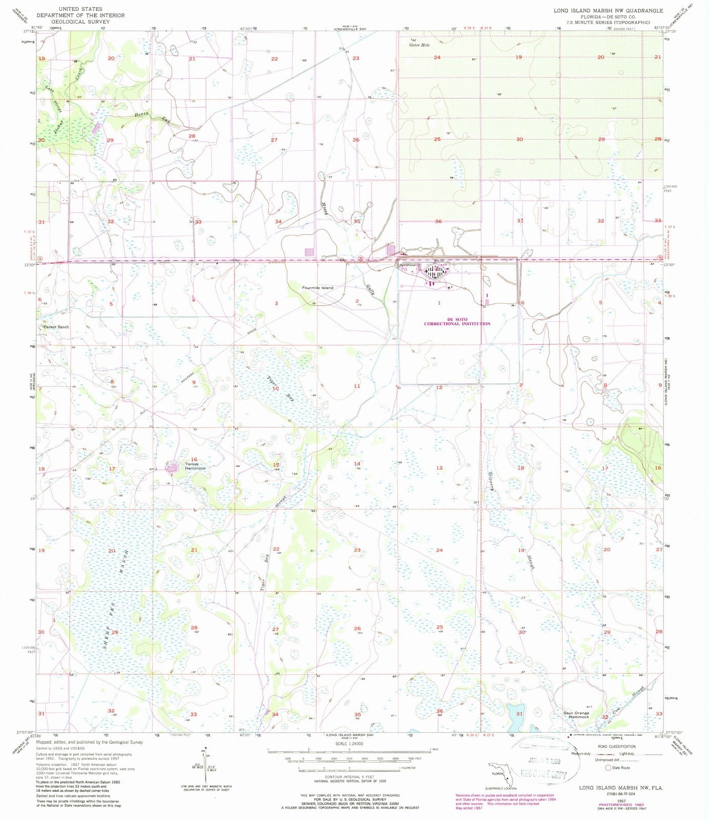 1957 Long Island Marsh, FL - Florida - USGS Topographic Map v2