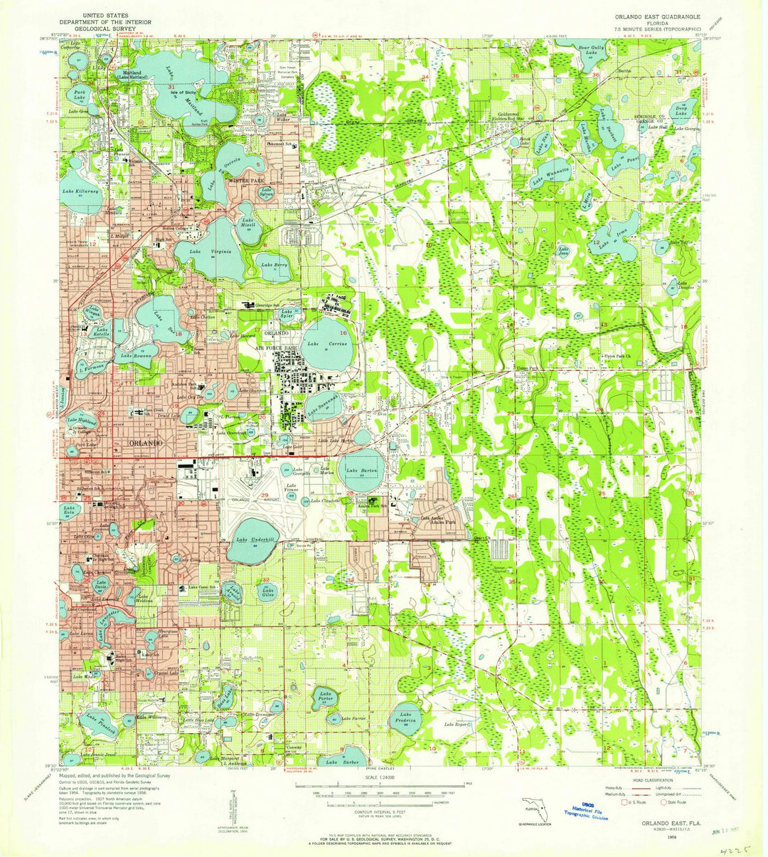 1956 Orlando, FL - Florida - USGS Topographic Map