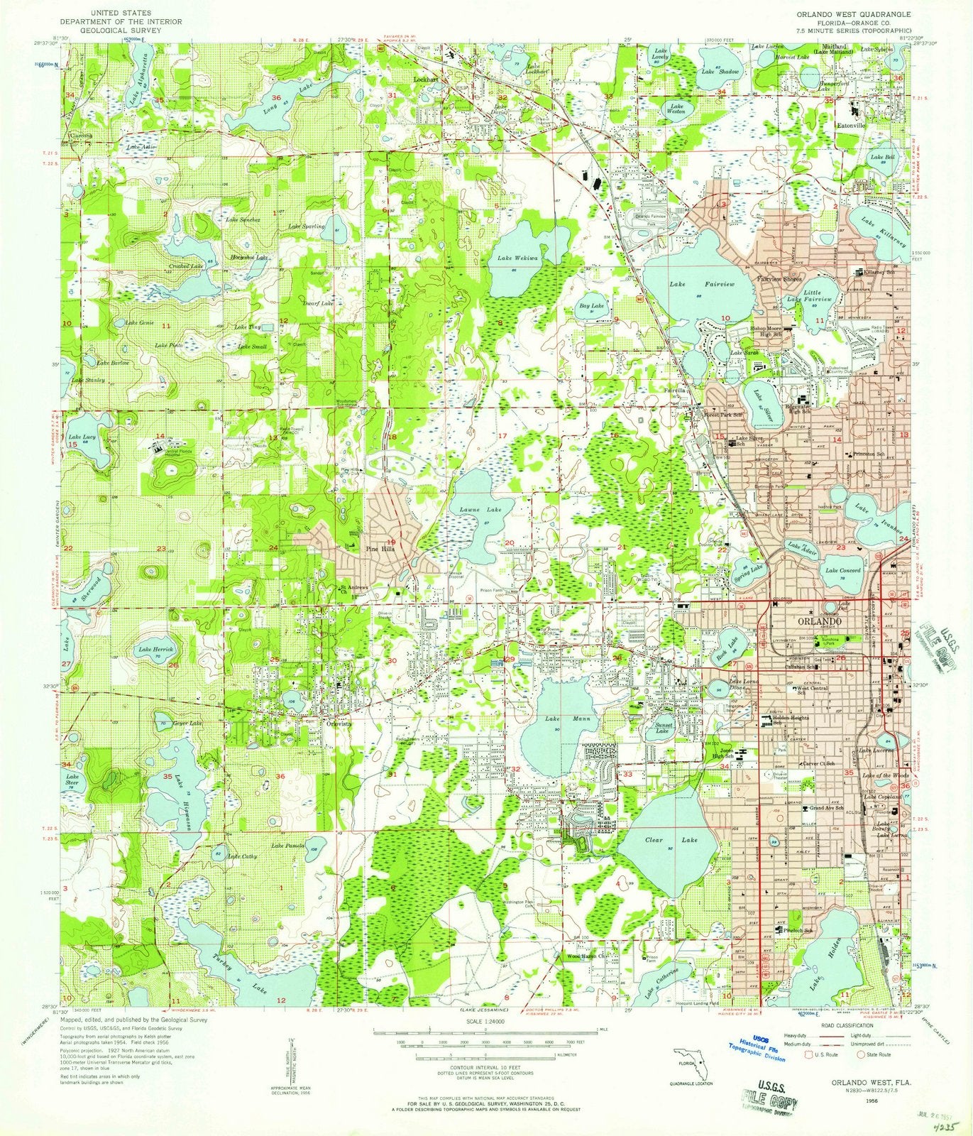 1956 Orlando, FL - Florida - USGS Topographic Map v2