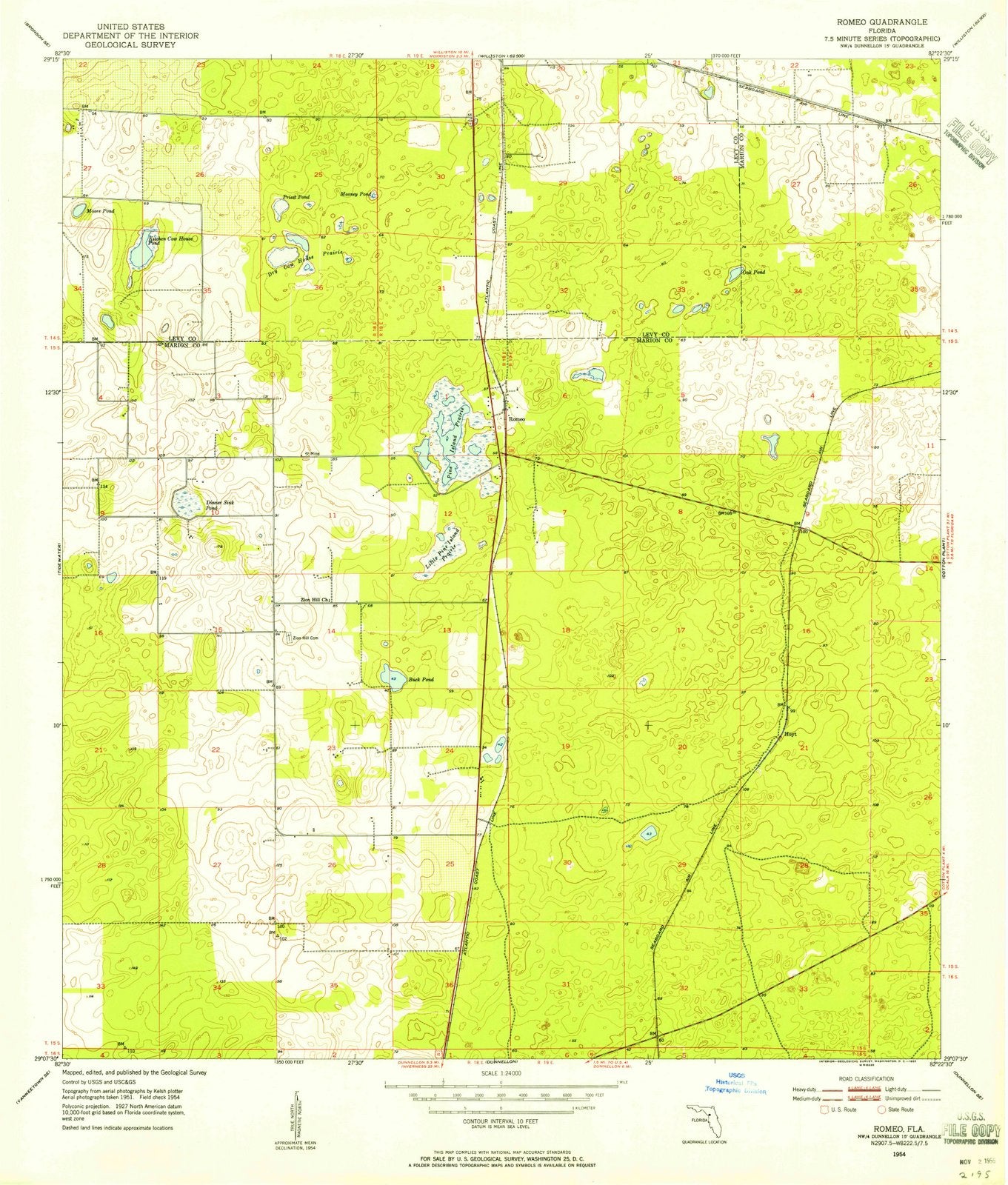 1954 Romeo, FL - Florida - USGS Topographic Map