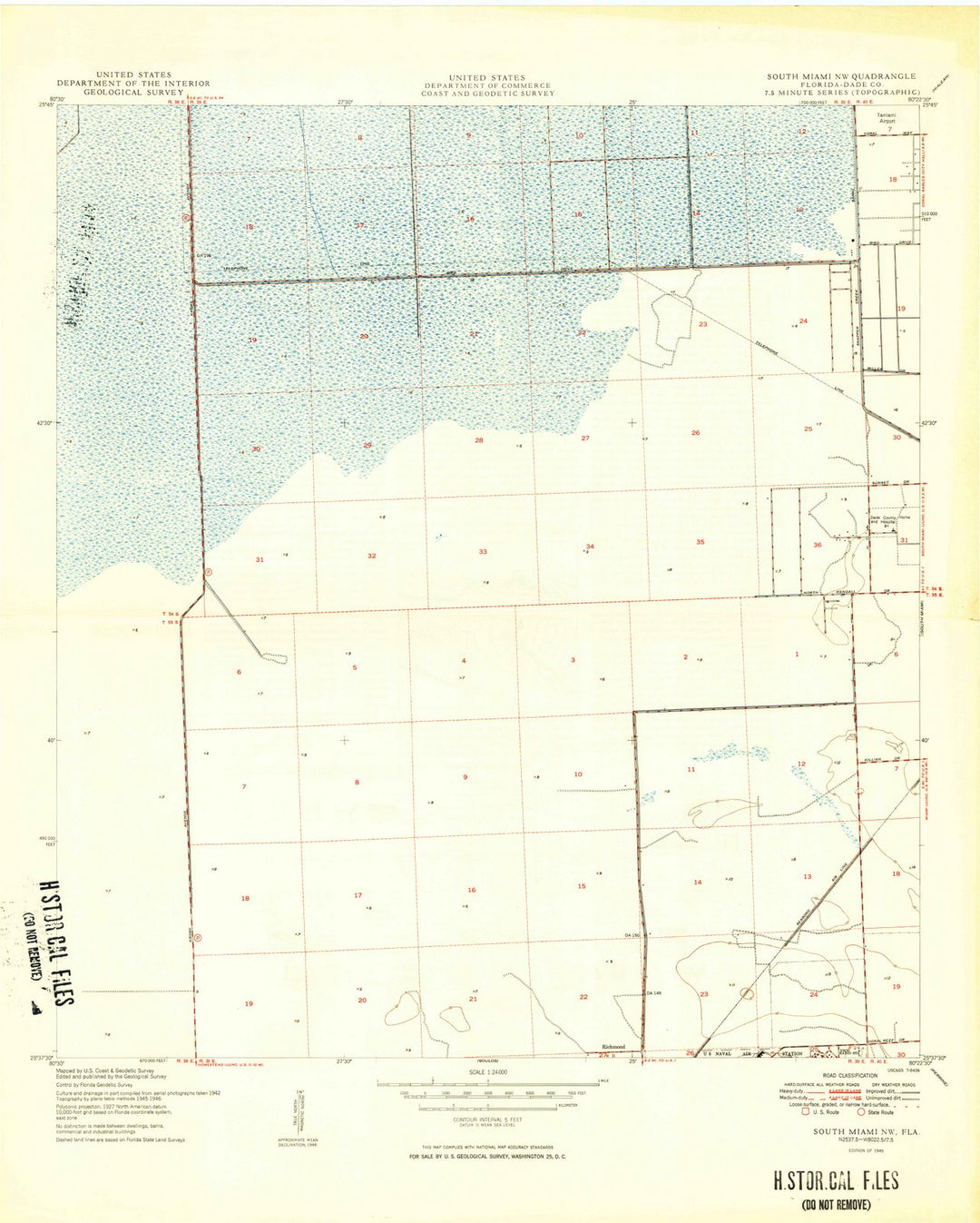 1949 South Miami, FL - Florida - USGS Topographic Map