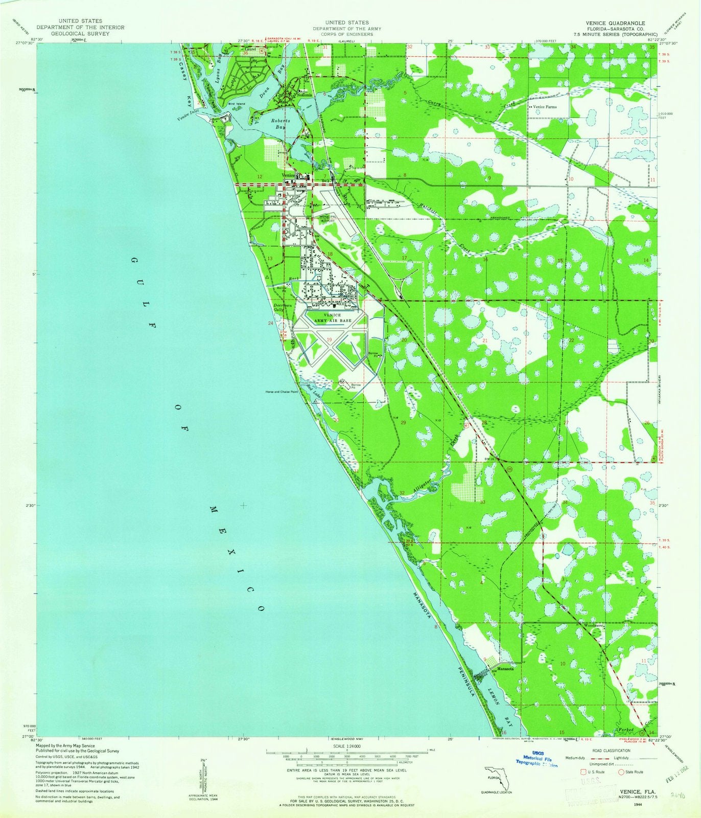 1944 Venice, FL - Florida - USGS Topographic Map