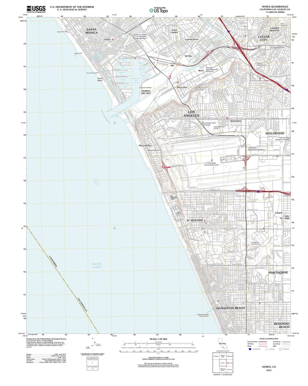 2012 Venice, CA - California - USGS Topographic Map