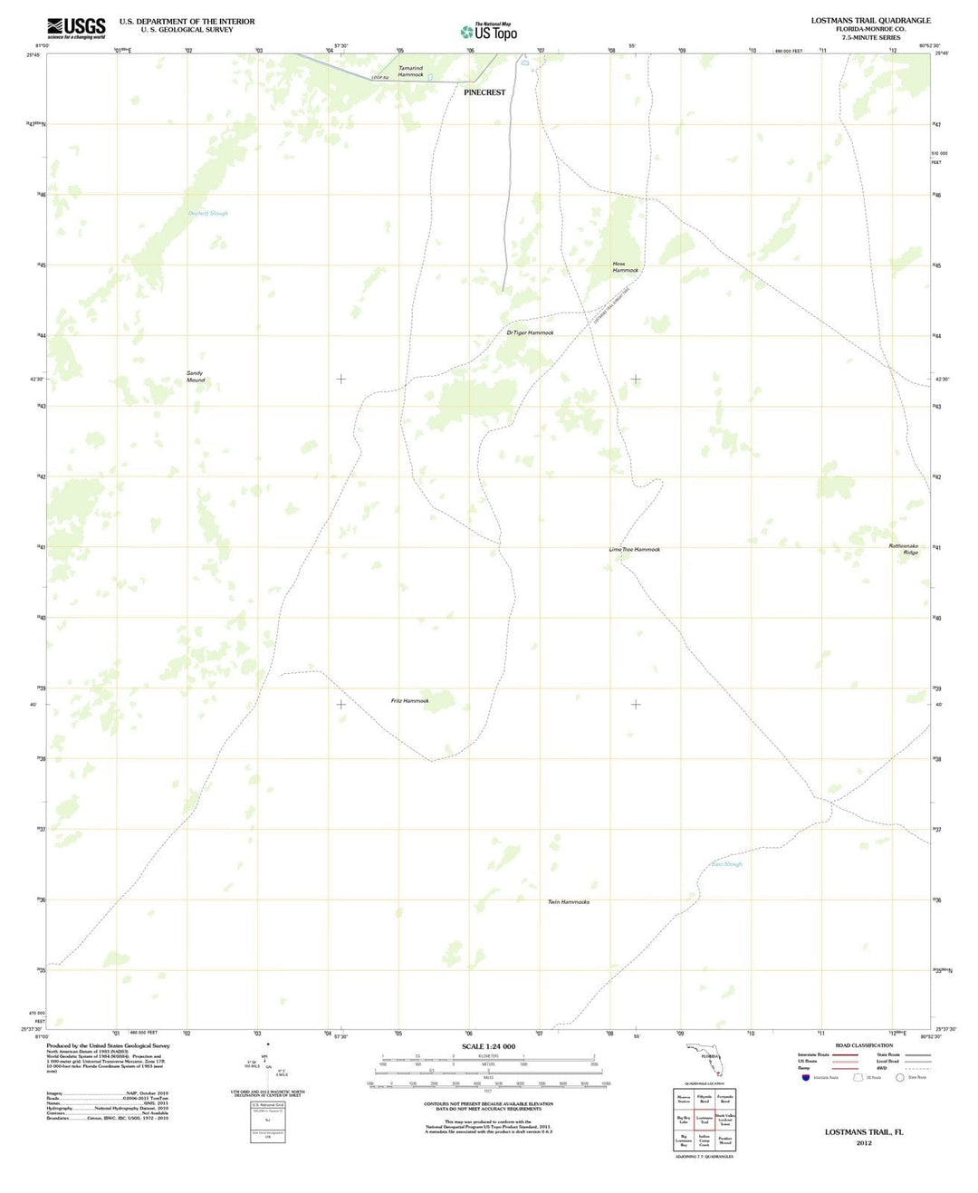 2012 Lostmans Trail, FL - Florida - USGS Topographic Map