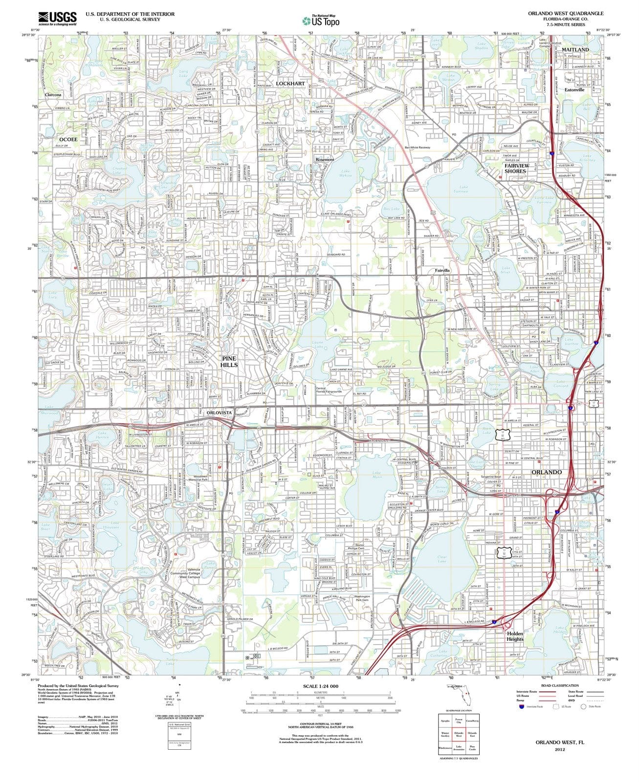 2012 Orlando West, FL - Florida - USGS Topographic Map