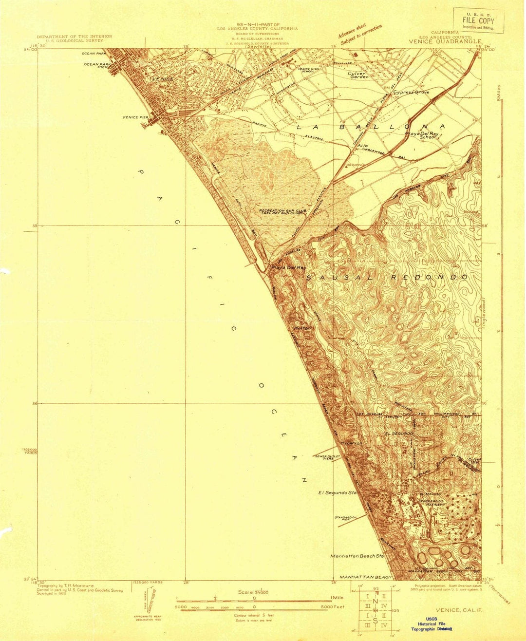 1923 Venice, CA - California - USGS Topographic Map