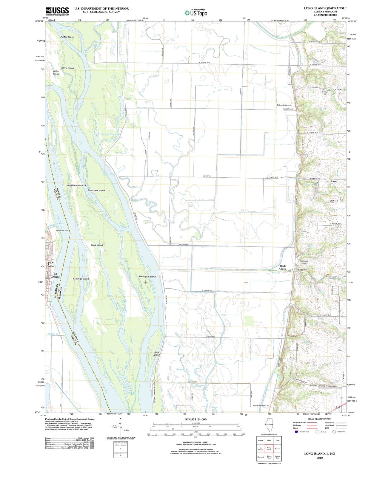 2012 Long Island, IL - Illinois - USGS Topographic Map