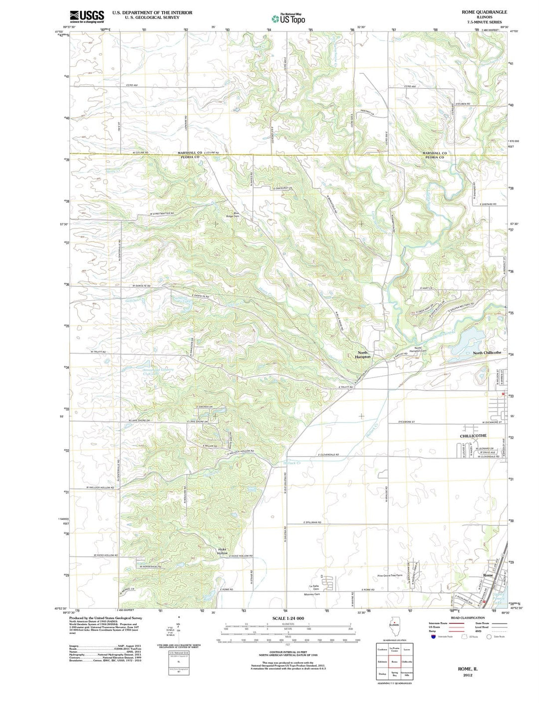 2012 Rome, IL - Illinois - USGS Topographic Map