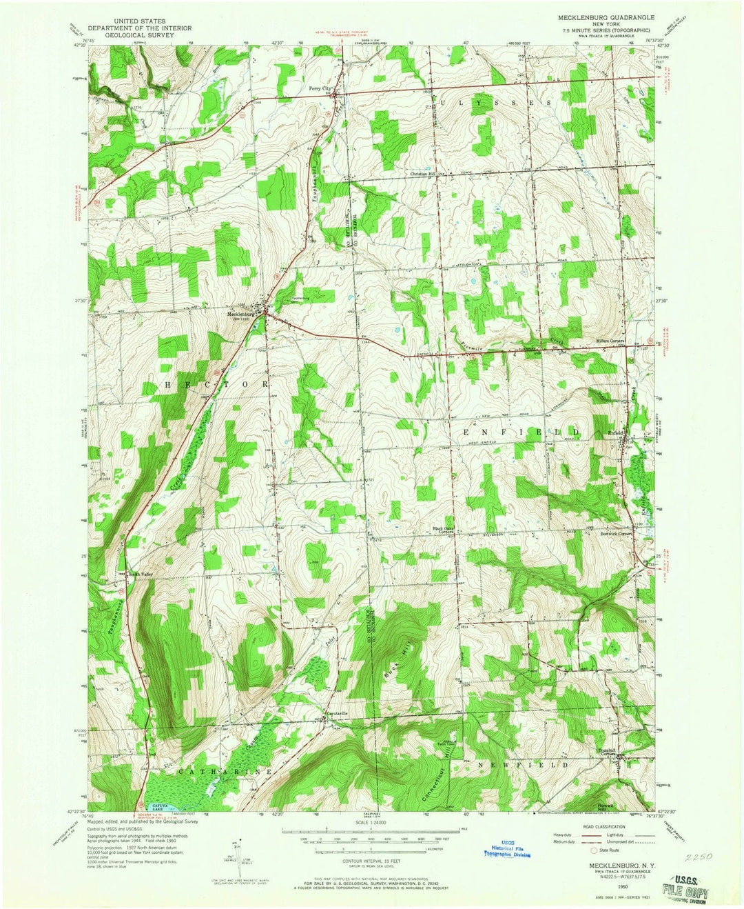 1950 Mecklenburg, NY - New York - USGS Topographic Map