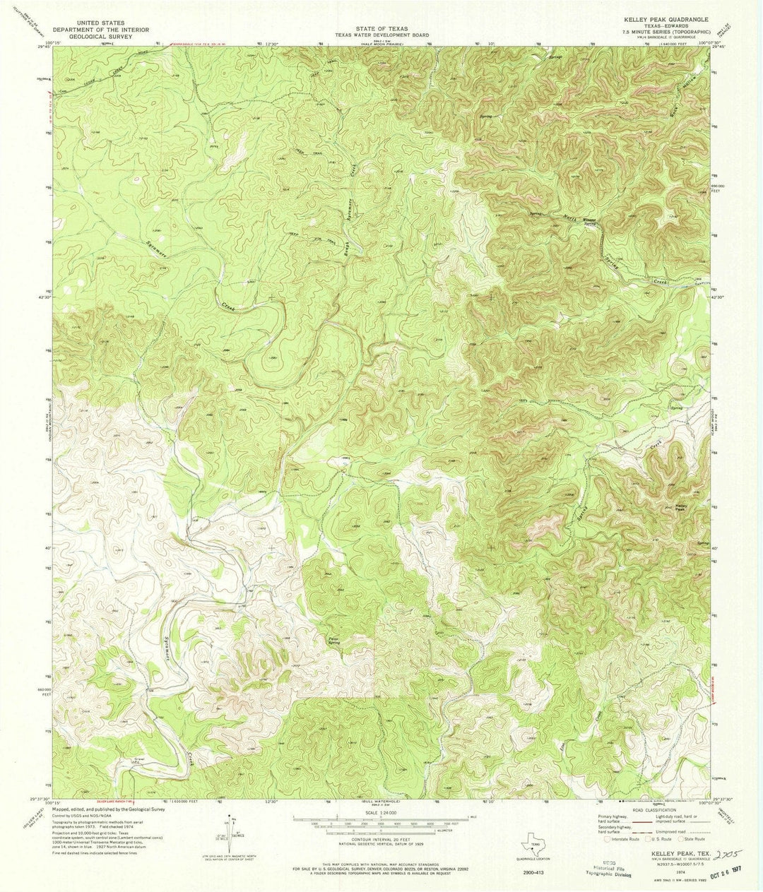 1974 Kelley Peak, TX - Texas - USGS Topographic Map