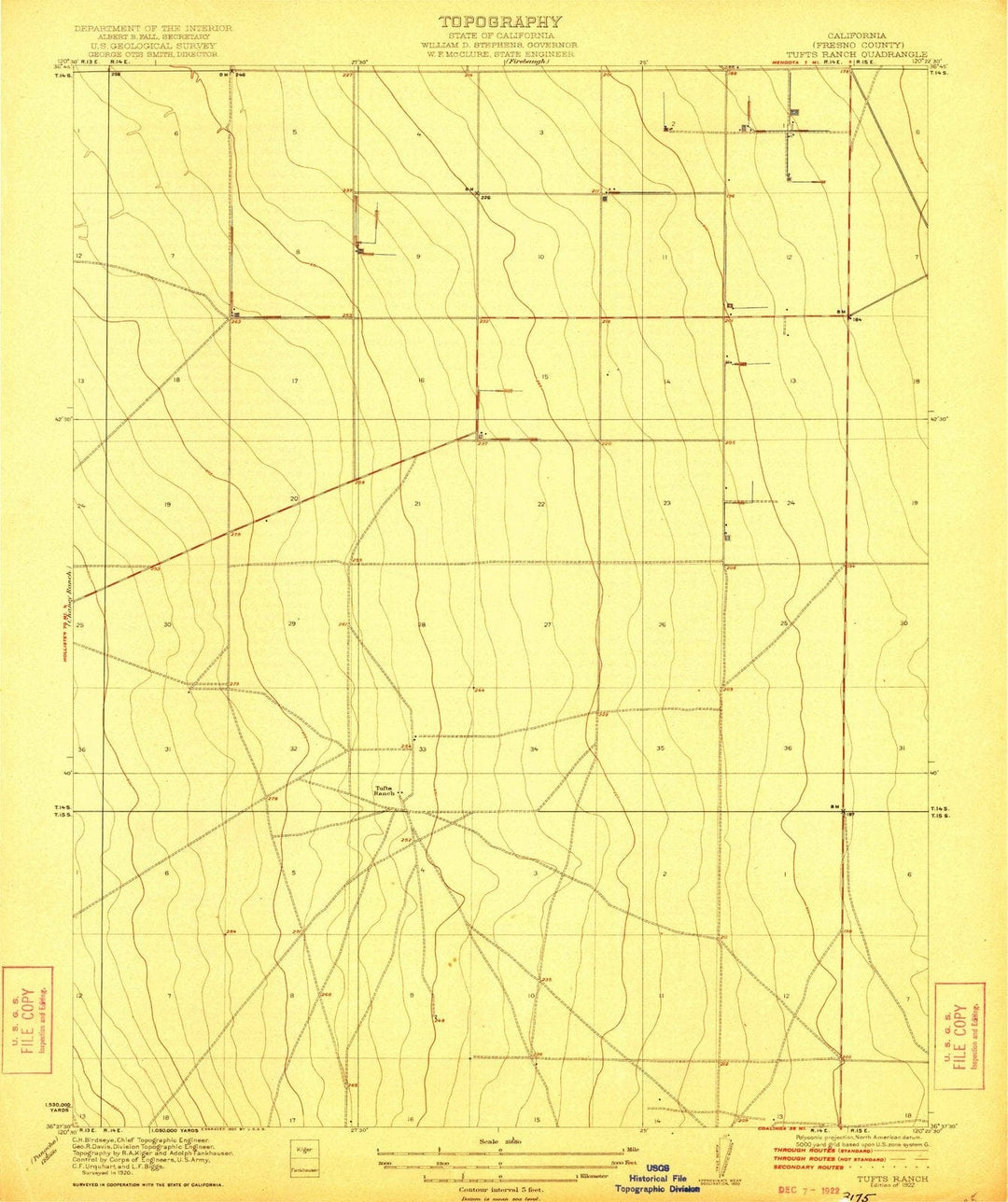 1922 Tufts Ranch, CA - California - USGS Topographic Map