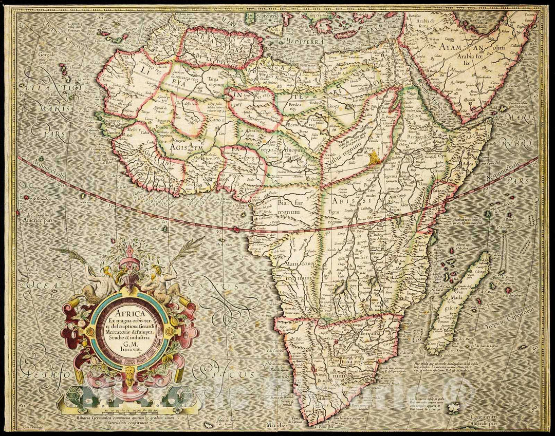 Historic Map : 1587 Africa : ex magna Orbis terre descriptione Gerardi Mercatoris desumpta, studio & industria G.M. Iunioris : Vintage Wall Art