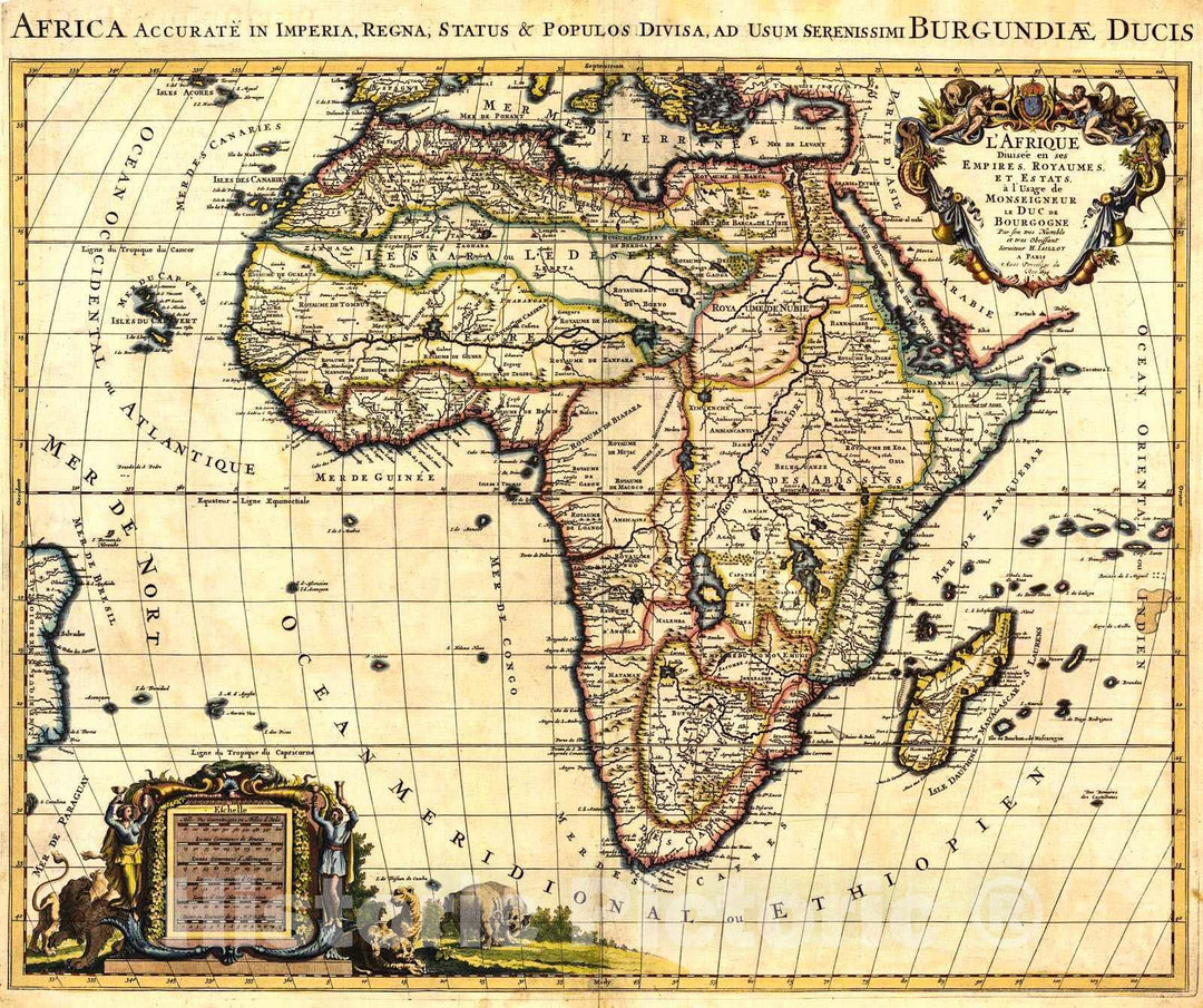 Historic Map : 1694 Africa accurate in Imperia, Regna, Status & Populos divisa, ad usum serenissimi Burgundiae Ducis : Vintage Wall Art