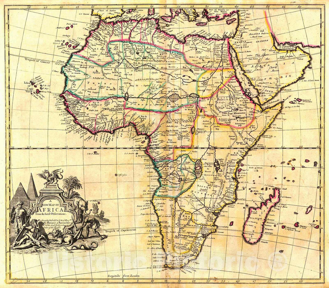 Historic Map : 1721 A New Map of Africa : Vintage Wall Art