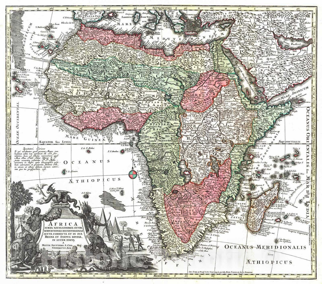 Historic Map : 1745 Africa iuxta navigationes et ob servationes... : Vintage Wall Art