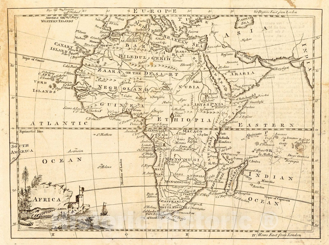 Historic Map : 1763 Africa : Vintage Wall Art