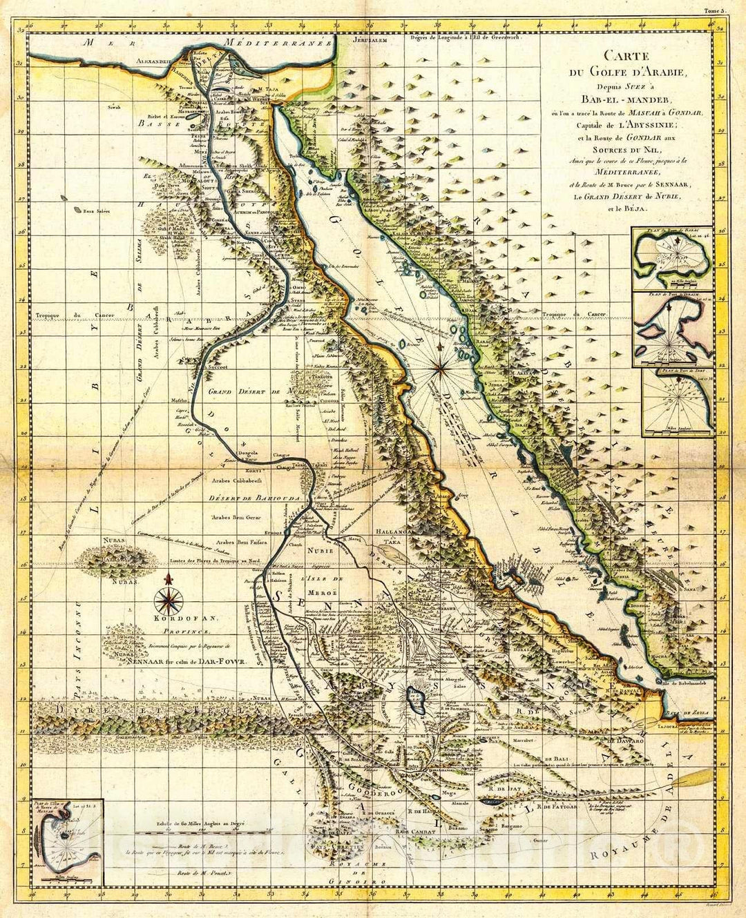 Historic Map : 1765 Carte Du Golfe d'Arabie : Vintage Wall Art