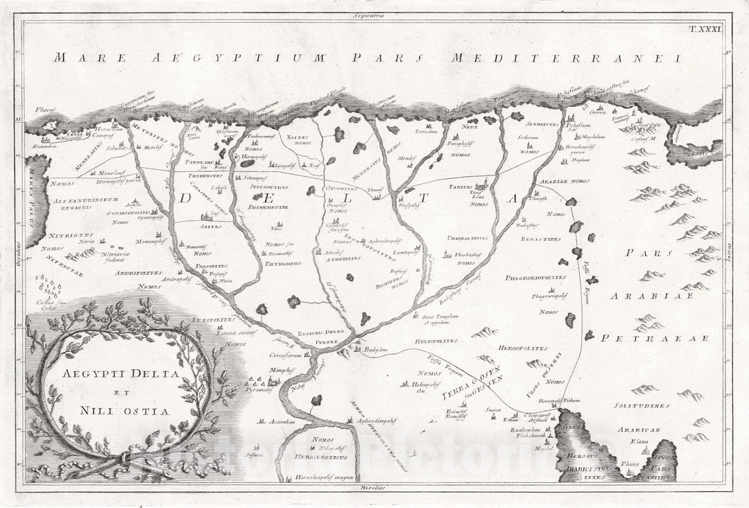 Historic Map : 1774 Aegypti Delta et Nili Ostia : Vintage Wall Art