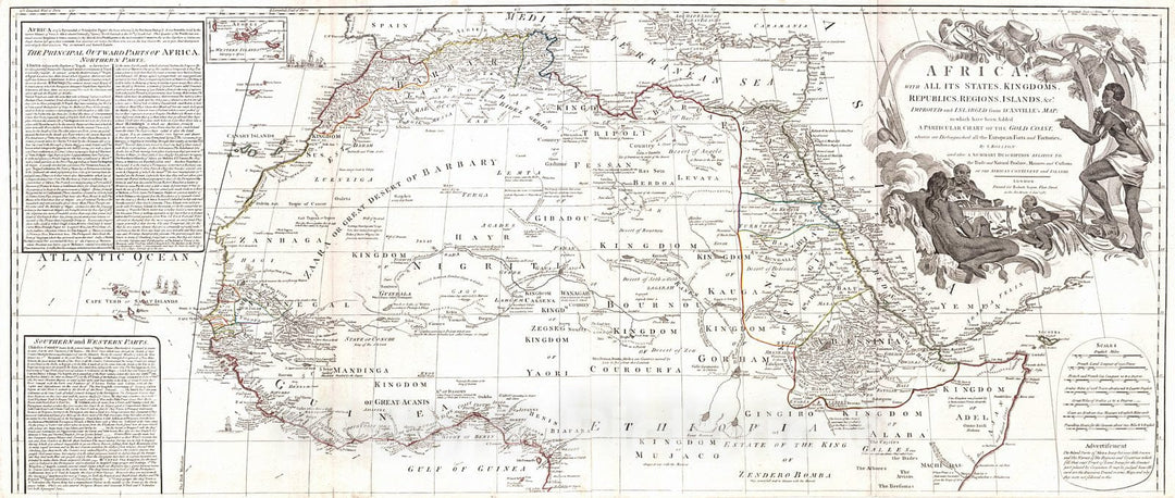 Historic Map : 1787 Africa, with All Its States Kingdoms, Republics, Rgions, Islands : Vintage Wall Art