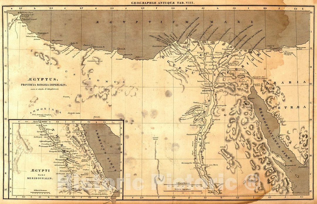 Historic Map : 1806 Aegyptus Provincia Romana Imperialis : Vintage Wall Art