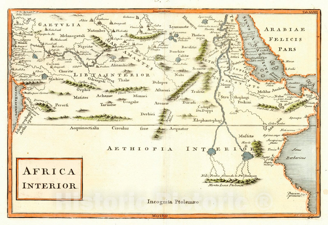 Historic Map : 1810 Africa Interior : Vintage Wall Art