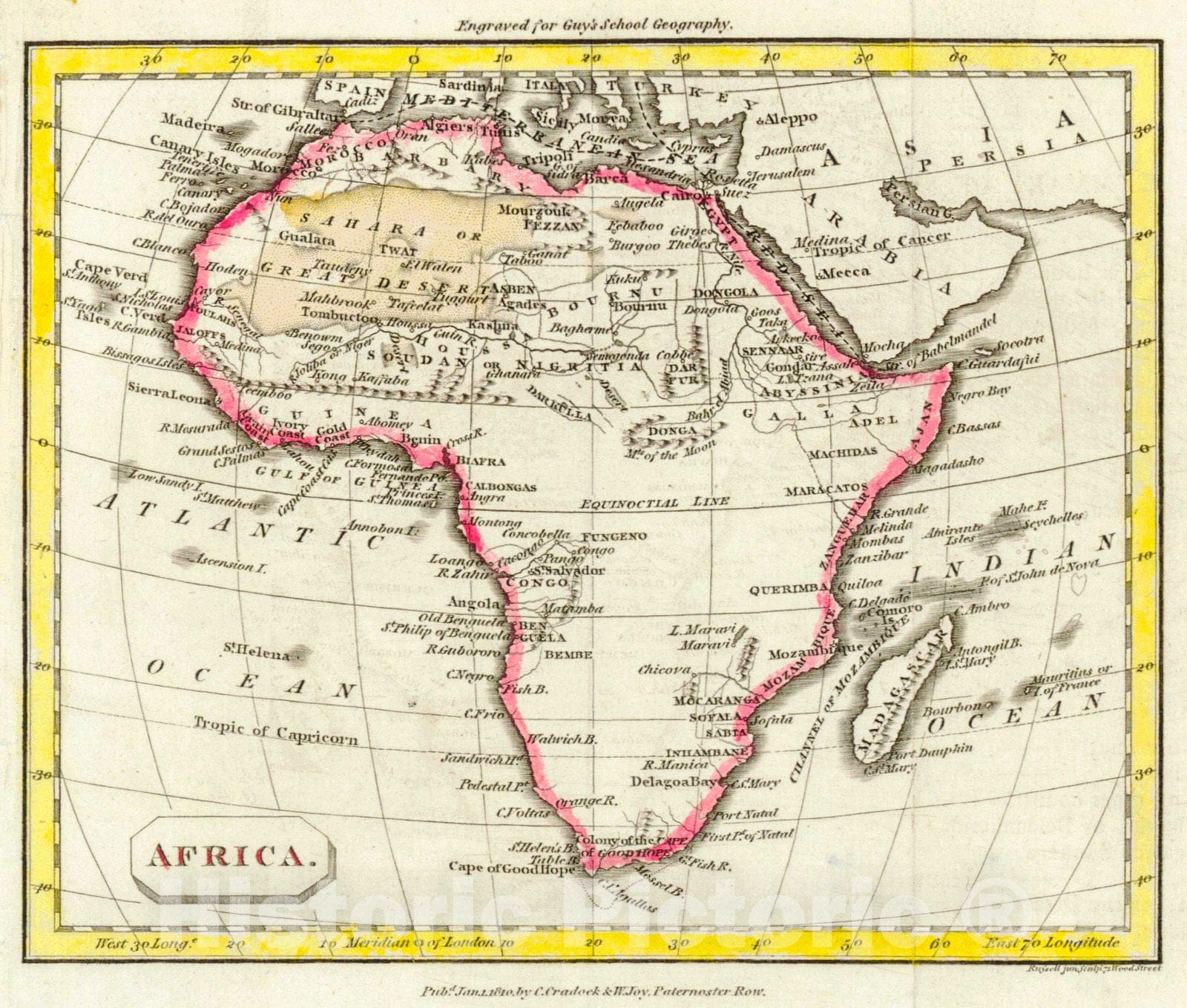 Historic Map : 1810 Africa : Vintage Wall Art