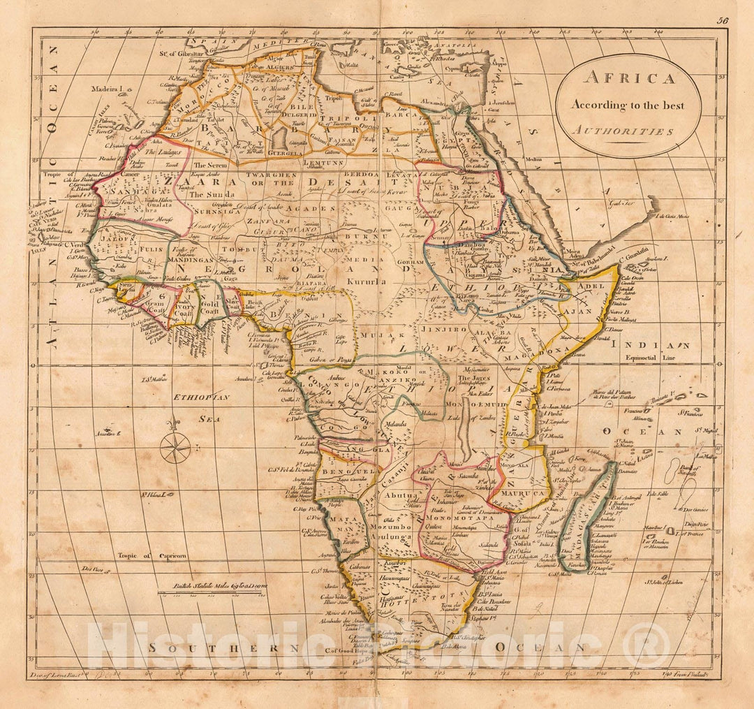 Historic Map : 1814 Africa According to the Best Authorities : Vintage Wall Art