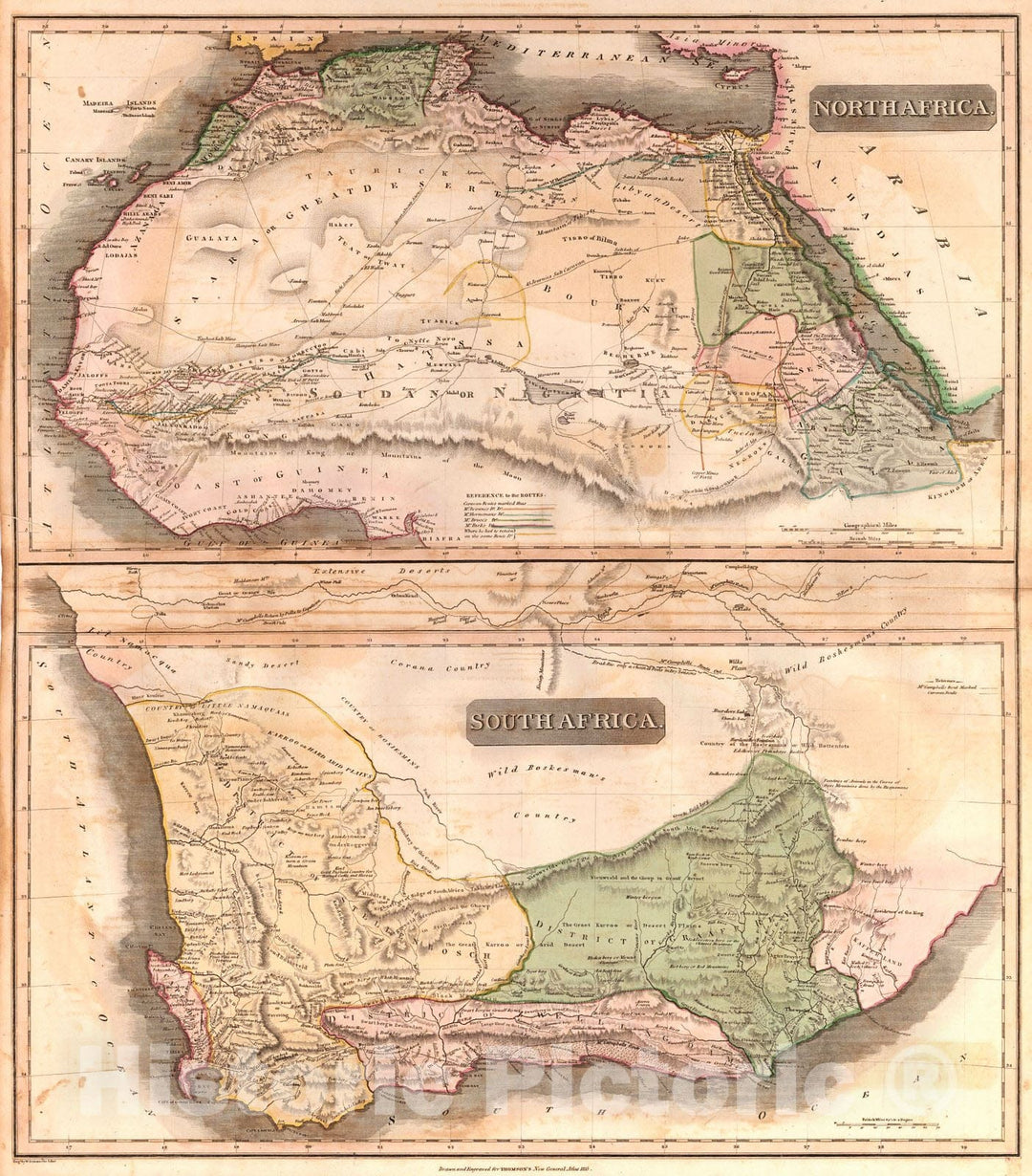 Historic Map : 1817 North Africa - South Africa : Vintage Wall Art