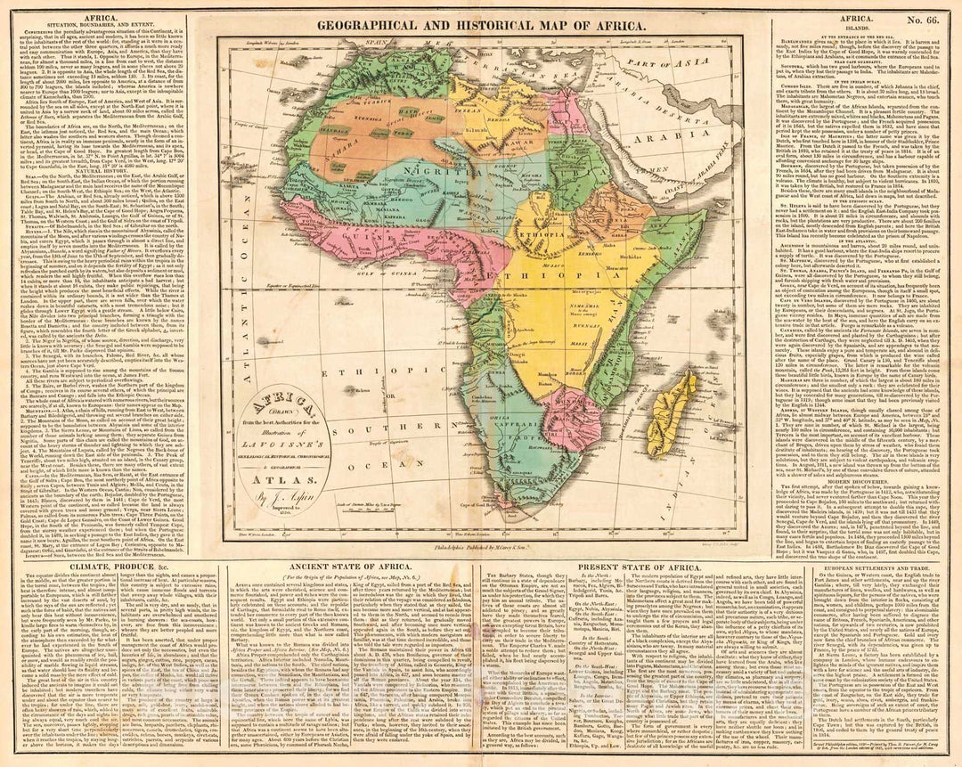 Historic Map : 1820 Geographical and Historical Map of Africa : Vintage Wall Art