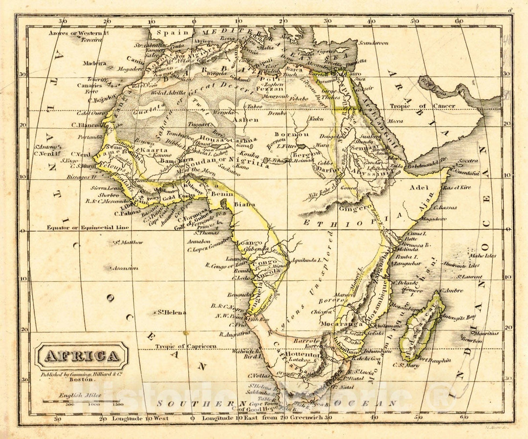 Historic Map : 1826 Africa : Vintage Wall Art