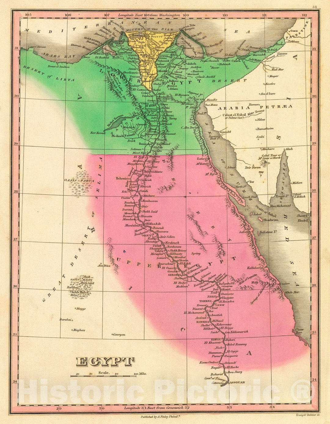 Historic Map : 1829 Egypt : Vintage Wall Art