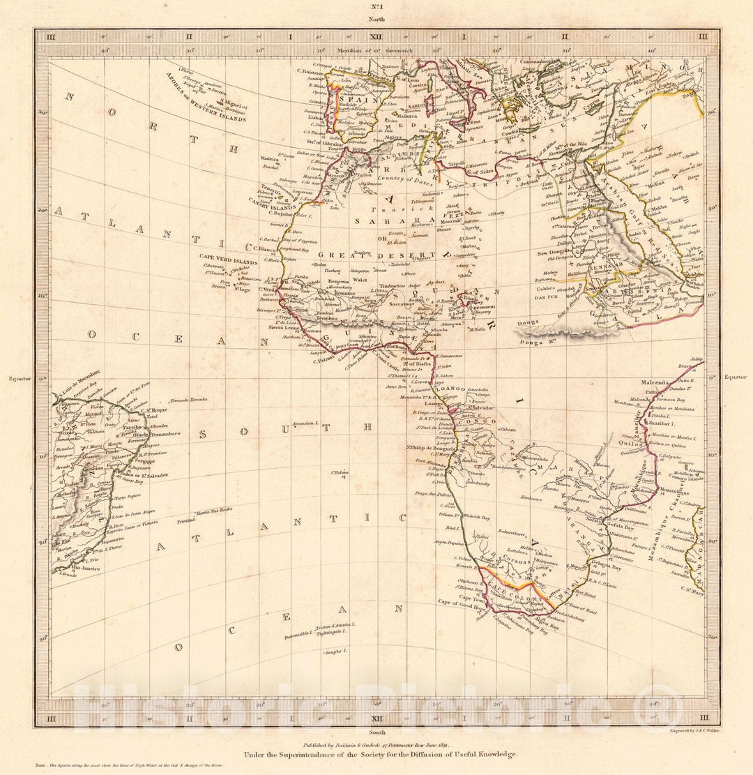 Historic Map : 1831 [Africa] : Vintage Wall Art