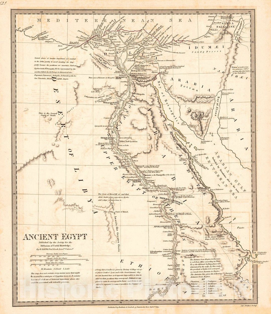 Historic Map : 1831 Ancient Egypt : Vintage Wall Art