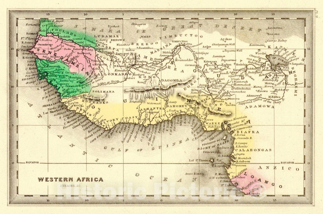 Historic Map : 1832 West Africa : Vintage Wall Art