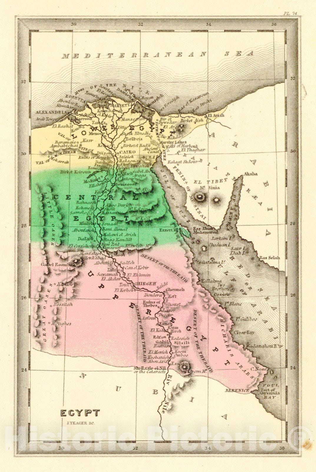 Historic Map : 1832 Egypt : Vintage Wall Art