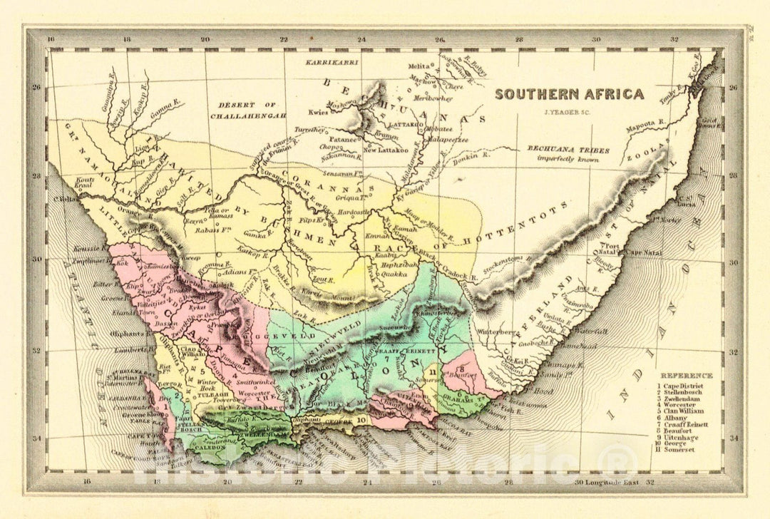 Historic Map : 1832 Southern Africa : Vintage Wall Art