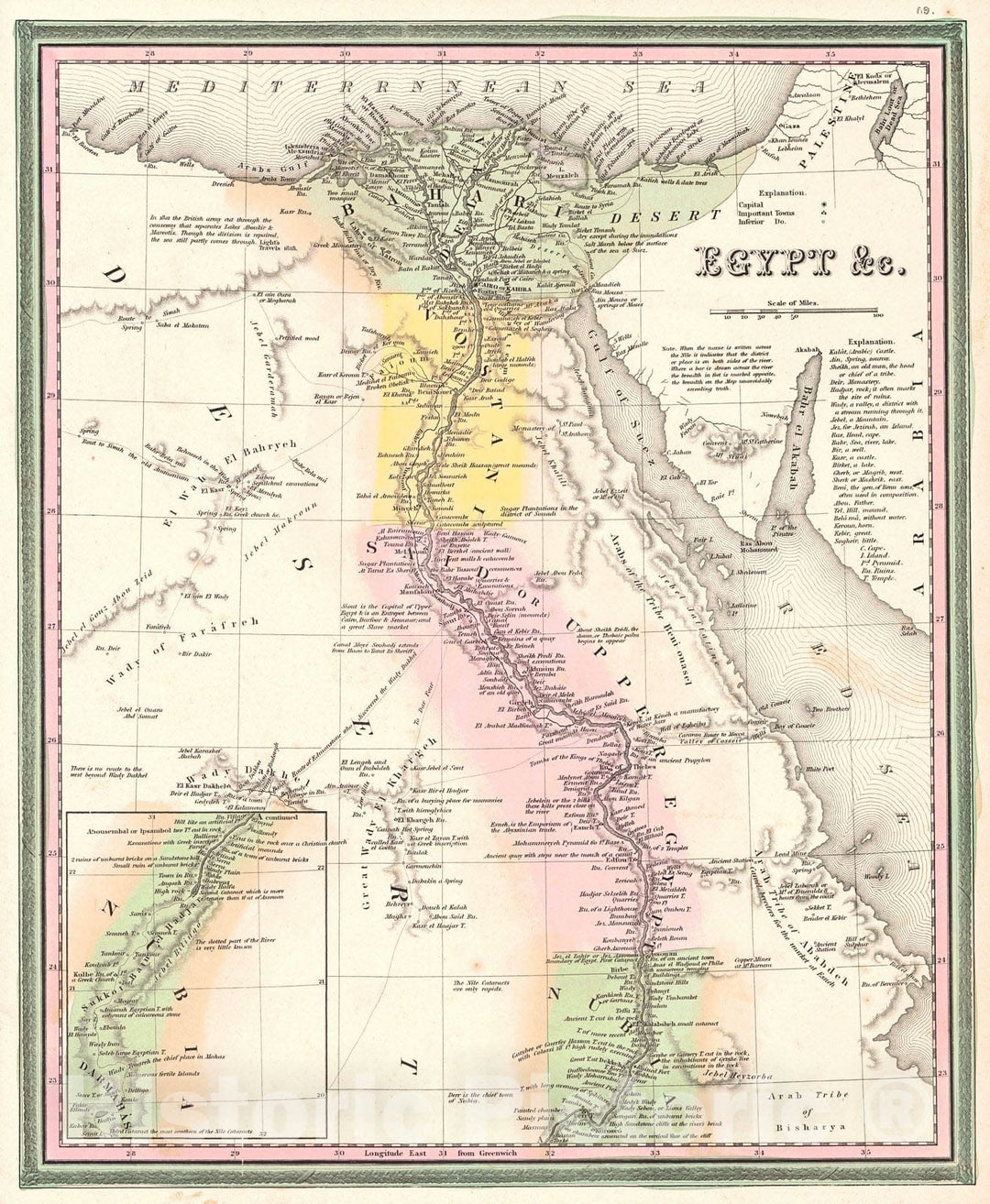 Historic Map : 1834 Egypt : Vintage Wall Art