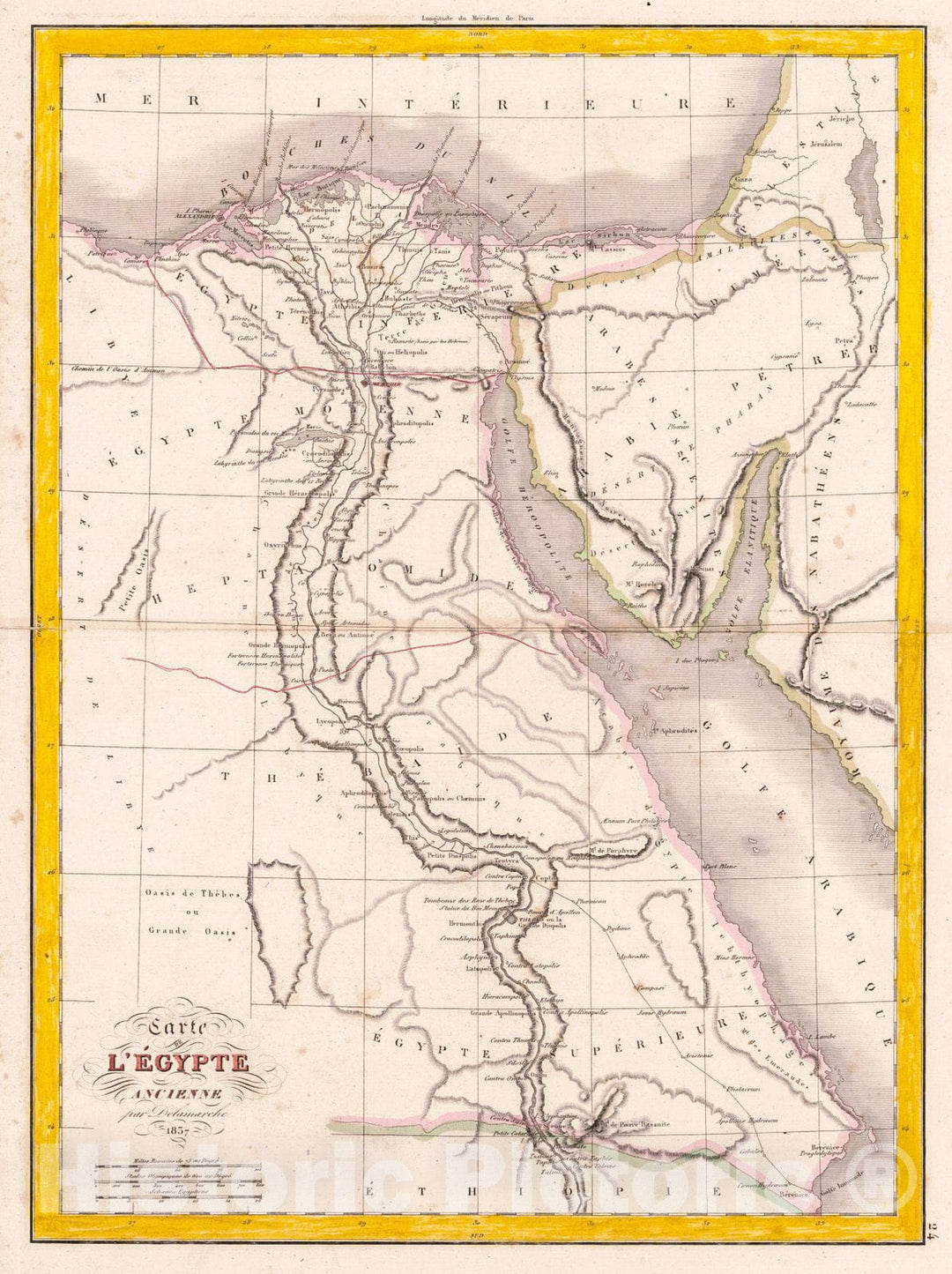 Historic Map : 1837 Carte de L'Egypte Ancienne : Vintage Wall Art