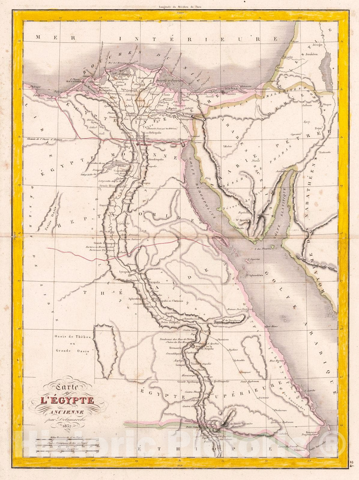 Historic Map : 1837 Carte de L'Egypte Ancienne : Vintage Wall Art