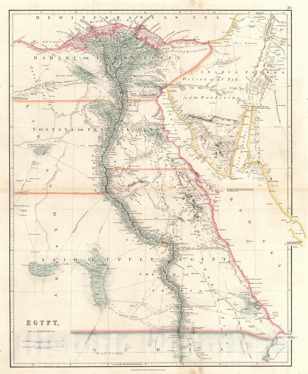 Historic Map : 1842 Egypt : Vintage Wall Art