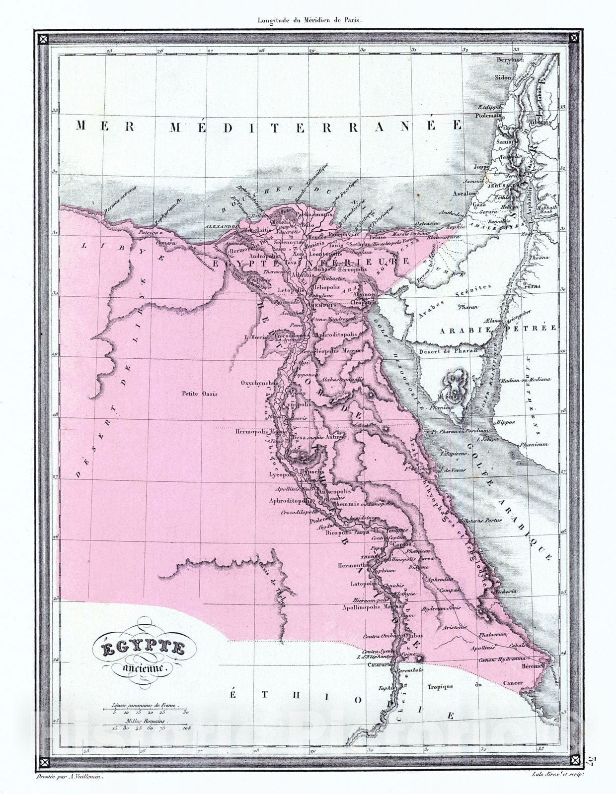 Historic Map : 1850 Egypte Ancienne : Vintage Wall Art