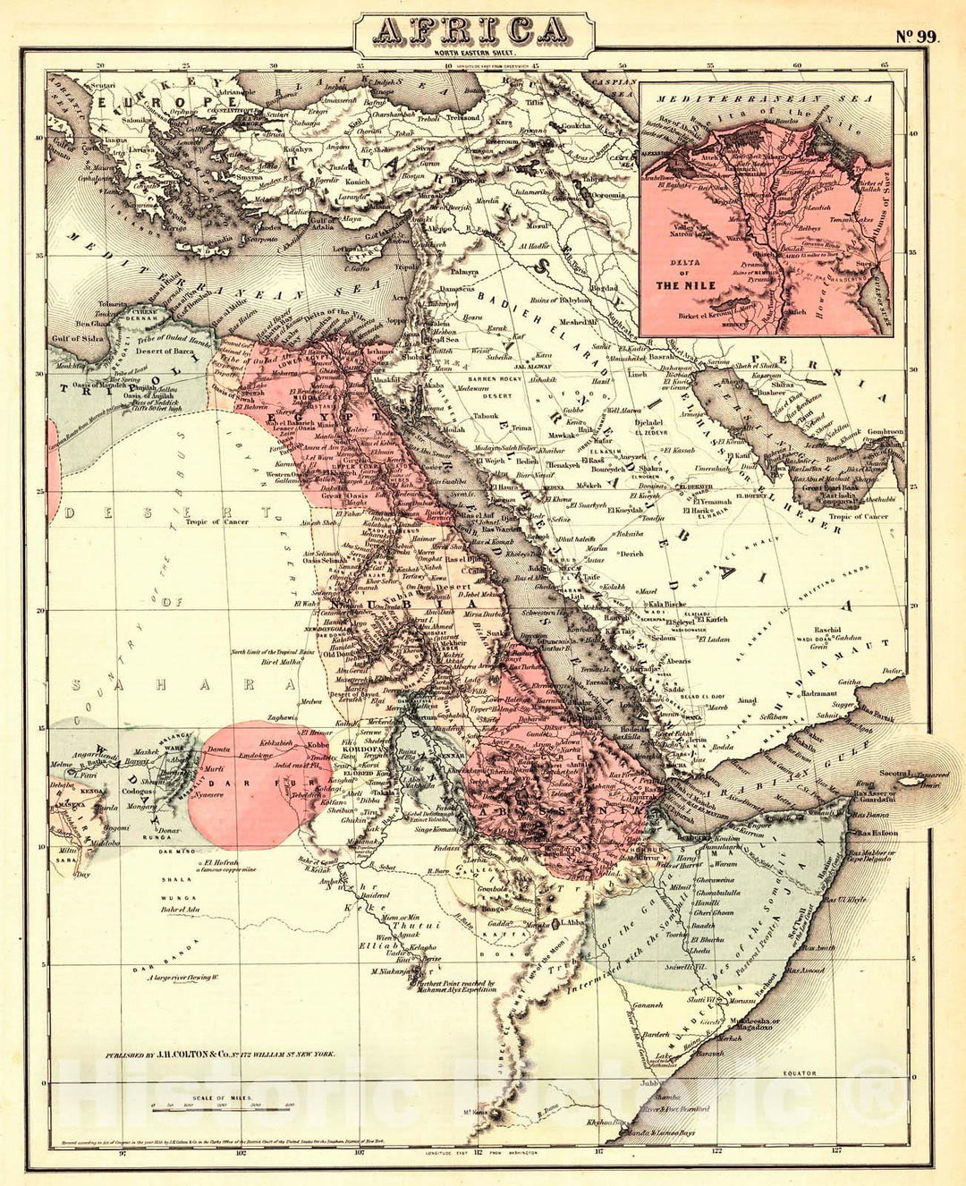 Historic Map : 1857 Africa [North Eastern Sheet] : Vintage Wall Art