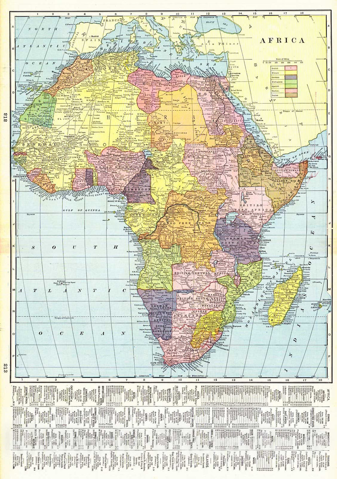 Historic Map : 1898 Africa : Vintage Wall Art