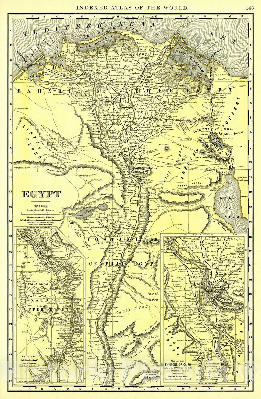 Historic Map : 1898 Egypt : Vintage Wall Art