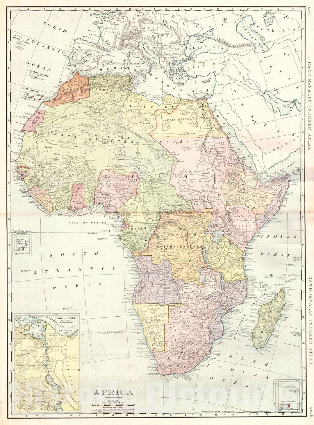 Historic Map : 1905 Africa : Vintage Wall Art